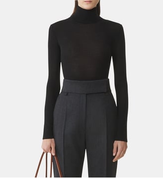 Pull Col Roulé En Mérinos Et Soie - Lanvin - Noir