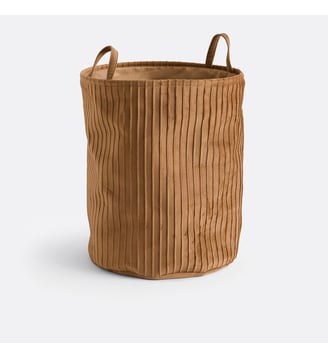 Panier à linge velours plissé - La Redoute Interieurs - Noisette
