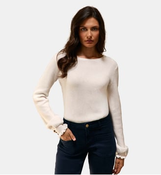 pull uni MELAKY - La Petite Etoile - Écru