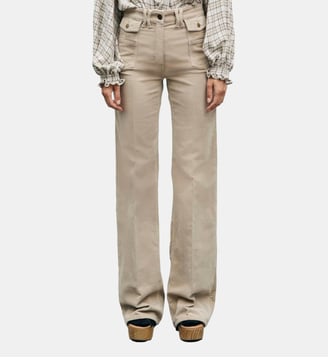 Pantalon flare en velours à côtes - ANNA - Gerard Darel - Beige
