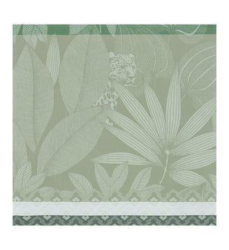 Serviette de table Elephant Nature sauvage - Le Jacquard Francais - Kaki marron