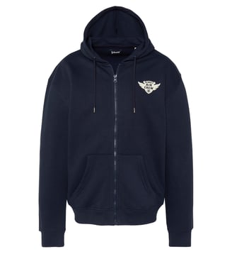 Sweatshirt zippé à capuche army - Schott - Bleu marine