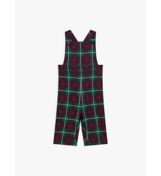 salopette à pressions à carreaux tartan vert et rouge - Agnès b. - Vert cèdre