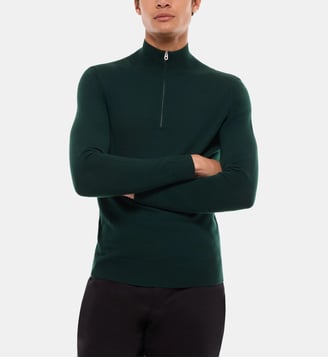 Pull à manches longues en laine - Fursac - Vert forêt