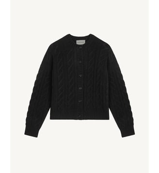 Cardigan maxi torsades en cachemire  - Bompard - Noir