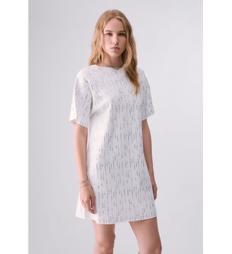 Robe en maille avec strass - Liu Jo - Blanc