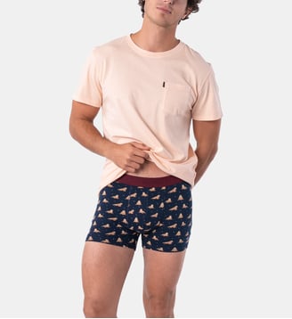 Boxer Corgi en coton biologique - Billybelt - Bleu nuit et beige