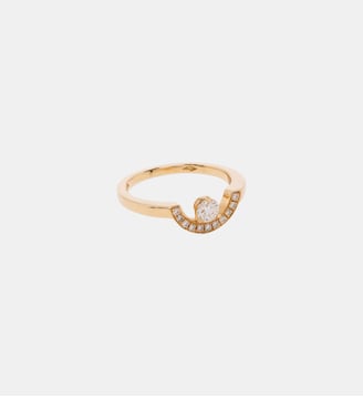 Bague Intrépide petit arc 0.25 carat pavée - Loyal.e Paris - Or jaune