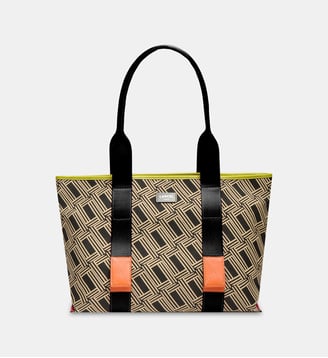 Sac cabas zippé L signature - Lancel - Noir et multicolore