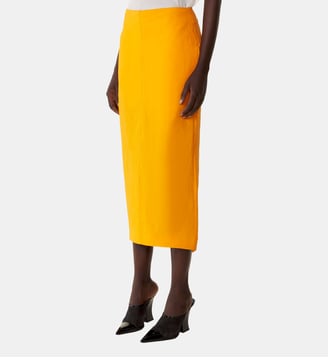 Jupe Midi Asymétrique En Papier - Lanvin - Orange