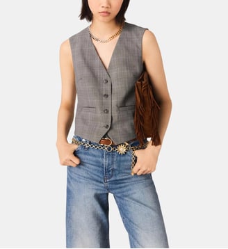 Veston de tailleur à carreaux - Maje - Gris