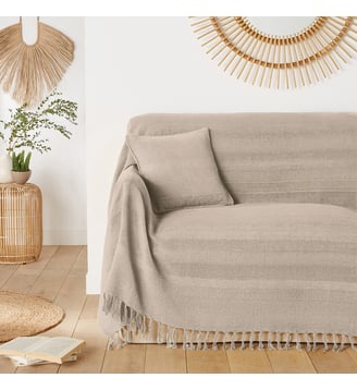Plaid artisanal frangé coton La Redoute Interieurs