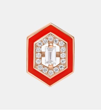 Single Marbella Art Deco Email Rouge - Djula - Or rose