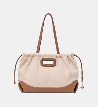 Milpli cabas en mix toile et cuir - Maje - Ecru et mocha