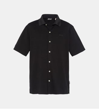 Chemisette maille effet gauffré - Schott - Noir