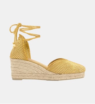 Espadrilles compensées en jute à fils métallisés CORA - Castaner - Doré