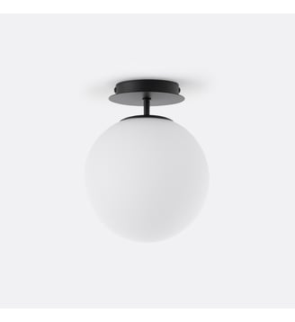 Plafonnier ou applique, métal fer et verre opaline - La Redoute Interieurs - Noir et blanc