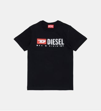T-shirt en jersey à logo Diesel Denim Division - Diesel Kids - Noir