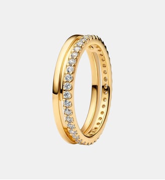Bague Anneau Double - Pandora - Doré