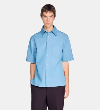 Chemise large effet délavé - Sandro - Chambray