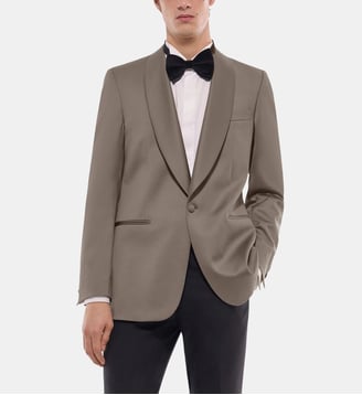 Veste de smoking ajustée en laine - Fursac - Taupe
