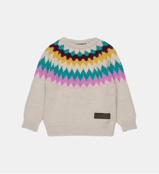 Pull ras du cou avec logo - Dsquared2 - Blanc antique
