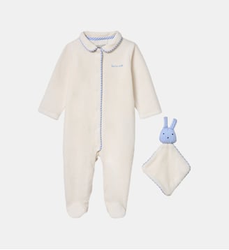 Dors-bien  en velours et son doudou - Cyrillus - Blanc doux