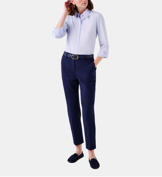 Pantalon psidik - Motif uni - Viscose lenzing ecovero - Coupe cigarette - Caroll - Bleu marine