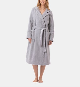 Peignoir croisé en polaire ESSENTIEL H65A - Lingerie Le Chat - Gris