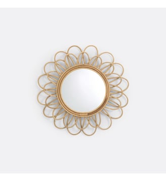 Miroir rotin forme fleur double Ø60 cm La Redoute Interieurs