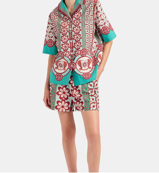 Pull-Up Shorts Pagoda Placée Rust - La DoubleJ - Multicolore