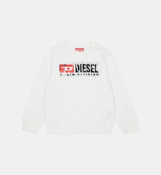 Sweat-shirt col rond avec logo - Diesel Kids - Blanc cassé