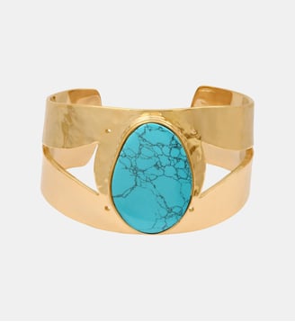 Bracelet manchette ajustable   - Noto - Satellite - Bleu turquoise
