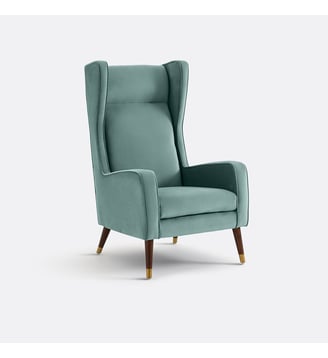 Fauteuil XXL, en velours - La Redoute Interieurs - Vert de gris