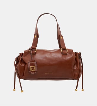 Sac à main en cuir effet froissé - GRACE - Gerard Darel - Caramel