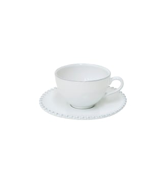 Tasse à Thé et Soucoupe Pearl - Costa Nova - White