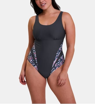 Maillot de bain une pièce Bondi Beach - Sans Complexe - Gris et graphique