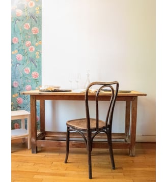 Table à manger établi Romy N°681- Produit chiné - Debongout - Bois clair