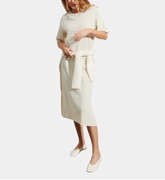 Robe t-shirt longue en maille coton - Bompard - Ivoire