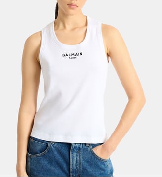 Débardeur brodé Balmain Paris - Balmain - Blanc