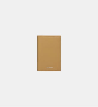 Porte-cartes en cuir grainé - Sandro - Naturel
