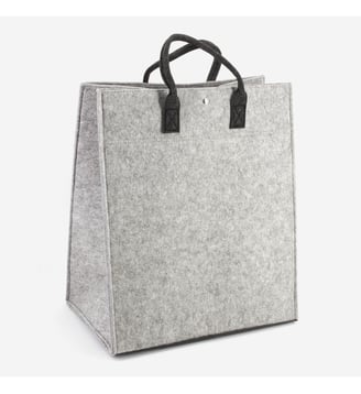 Sac à linge gris feutre polyester - Cadix - Bath Bazaar - Gris
