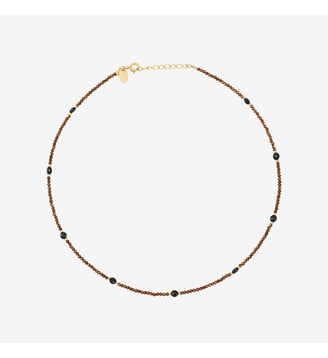 Collier indie amante hematite brown/onyx Caroline Najman