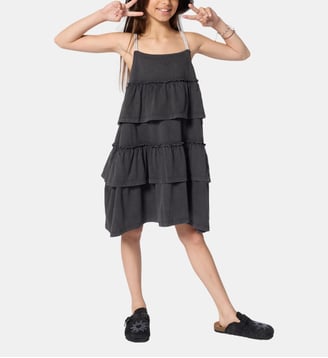Robe à volants à bretelles - Billieblush - Bitume