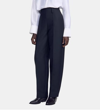 Pantalon barrel en tweed - Sandro - Noir