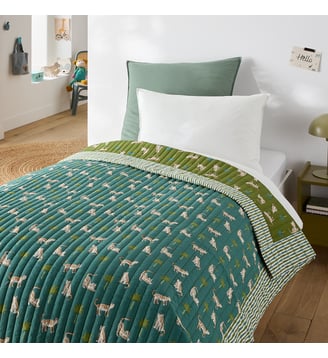 Couvre-lit matelassé, imprimé tigres, en coton lavé - La Redoute Interieurs - Imprimé animal