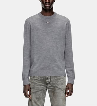Pull en laine avec logo cut-out - Diesel - Gris