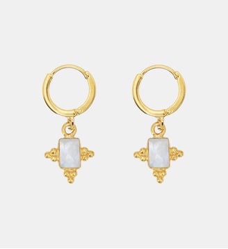 Boucles d'oreilles plaqué or TIANA - Nilaï - Blanc et argent