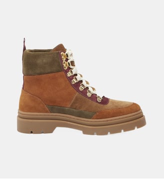 Boots JOELLE cuir suédé et velours - Odaje - Multicolore
