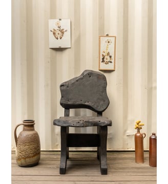 Chaise en bois noir Claude N°1518- Produit chiné - Debongout - Noir